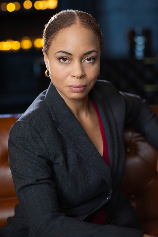 Portia Cue — Dramatic voiceover headshot, commanding presence